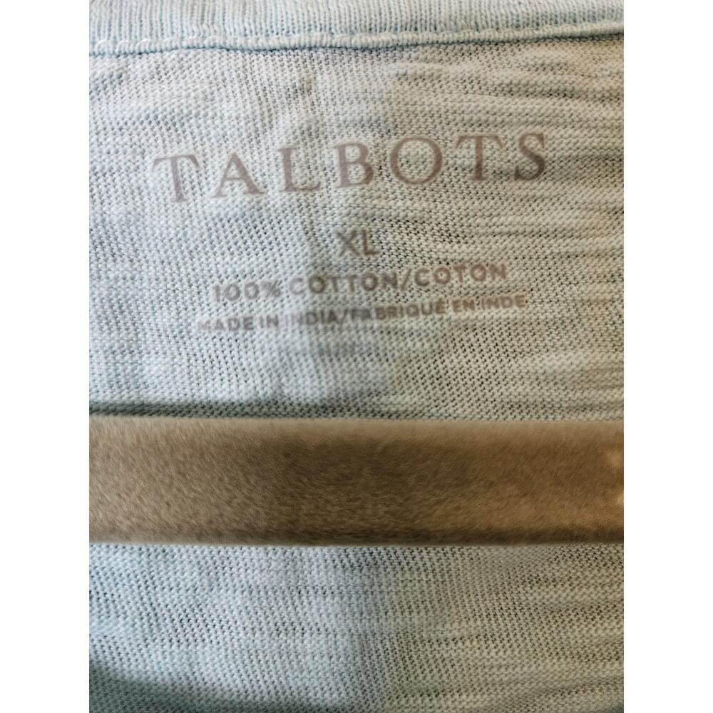 Talbots XL Blue 100% Cotton Knit Scoop Neck Sleeveless Embroidered Tank - Picture 2 of 7